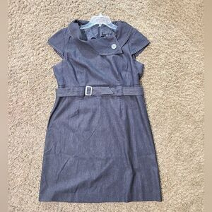 Sandra Darren Gray Belted Dress